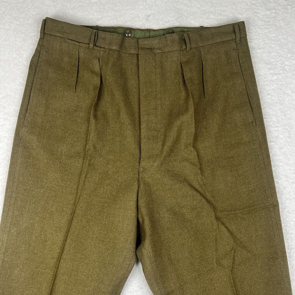 Vintage Military Pants Mens 39x27.5‎ Green Wool 1968 Trousers Australia Army - Picture 2 of 13